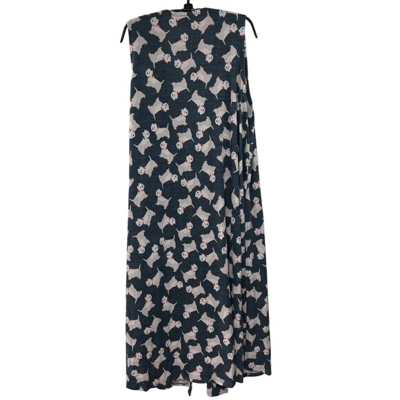 Lularoe Joy Long Vest Women's Size Large Duster, Cardigan Sweater Scottie Dog‎ - Picture 3 of 10